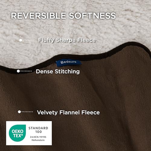 Bedsure Waterproof Dog Blankets for Small Dogs - Small Cat Blanket Washable for Couch Protection, Sherpa Fleece Puppy Blanket, Soft Plush Reversible Throw Furniture Protector, 25x35, Coffee Brown - color: Coffee Brown, size: S(25x35")