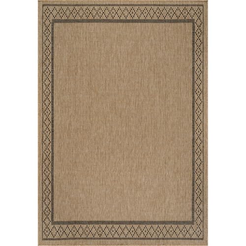 Luul Home Easy Jute Rugs 10x14 Frame Natural Color Living Room Indoor Outdoor Area Rug for Patio and Kitchen Rug High Traffic Washable Easy to Clean Solid Boho Woven Design Carpet (10 x 14) - color: Frame/Natural Black, size: 10' x 14' (Rectangular)