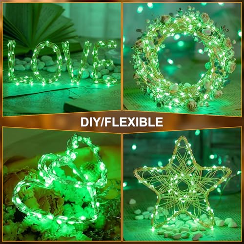 Solar String Lights 2 Pack Total 66FT 200LED Solar Fairy Lights Outdoor Waterproof 8 Lighting Modes Twinkle Lights for Patio, Garden Yard Party Wedding Tree Christmas Halloween Decoration, Green - color: Green