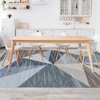 HOMFINE Washable Modern Area Rug - Geometric Style 5x7 Rugs for Living Room, Bedroom, Machine Washable Rug Soft Non Slip Non Shedding Area Rug - Blue, 5'x7' - color: Blue, size: 5' x 7' (Rectangular)