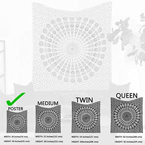raajsee Blue Orange Tapestry- Best Mandala Wall Hanging- Bedding Tapestry For Bedroom Aesthetic-Size Poster (30x40 Inches / 76x101 Cms) - color: Blue Orange, size: 40"L x 30"W