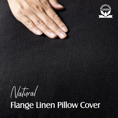 Foindtower Pack of 2, Decorative Linen Solid Throw Pillow Covers Soft Accent Cushion Case Boho Farmhouse Neutral Pillowcase for Chair Couch Sofa Bedroom Living Room Home Decor 16 x 16 Inch Black - color: Black, size: 16" x 16" (Pack of 2)