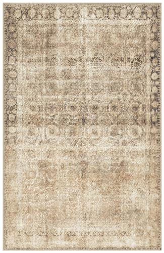 Keen Home Design 24"x36" Rug - Machine Washable Entry Rug with Non-Slip Backing, Ideal for Enteryway, Kitchen, Bathroom, Laundry Room - Vintage, Easy Clean, Durable, Low Pile - (2' x 3') - color: Beige / Brown, size: 2' x 3' (Rectangular)