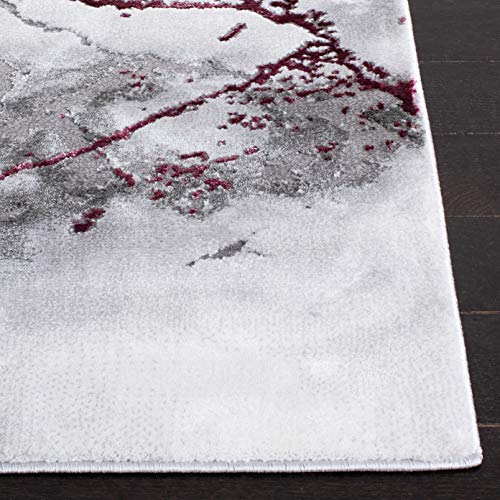 SAFAVIEH Craft Collection 2' 3" x 4' Grey / Wine CFT877S Modern Abstract Non-Shedding Entryway Living Room Foyer Bedroom Accent Rug - color: Grey/Wine, size: 2'3" x 4' (Rectangular)