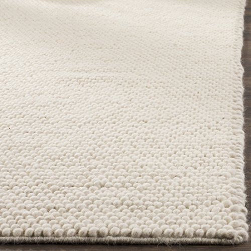 SAFAVIEH Natura Collection Accent Rug - 2' x 3', Ivory, Handmade Wool Blend, Textured Design, Ideal for Hallway, Bedroom, Foyer (NAT620A) - color: Ivory, size: 2' x 3' (Rectangular)