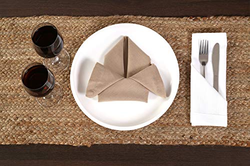 Jute Braided Table Runner, Natural - 13x36 Inches, Decorative Rustic Accent Boho Reversible Runners for Wedding Parties, Kitchen, Dining Decor | Farmhouse Small Rattan Table Mat for Outdoor Indoor Use - color: Natural, size: 1'1" x 3' (Rectangular)