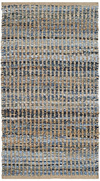 SAFAVIEH Cape Cod Collection Accent Rug - 2' x 3', Natural & Blue, Handmade Flat Weave Coastal Braided Jute, Ideal for High Traffic Areas in Entryway, Living Room, Bedroom (CAP352A) - size: 2' x 3' (Rectangular)