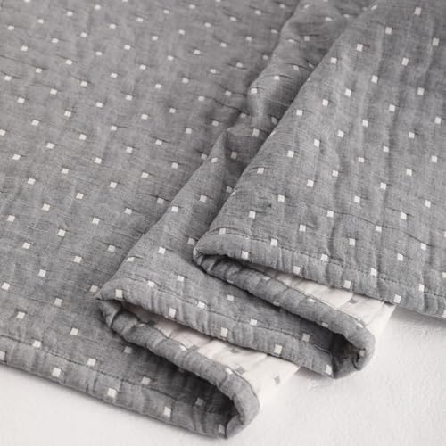 NTBAY 3 Layer Toddler Blanket, Muslin Cotton Jacquard Bed Blankets, Lightweight Thermal Baby Blanket, Super Soft and Warm Crib Blanket for All Seasons, Decoration Gift, 30"x40", Grey Dot - color: Grey Dot, size: 30x40 Inch (Pack of 1)