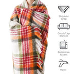 Battilo Christmas Plaid Throw Blanket, Soft Tartan, 50 x 60 in, Red Green - color: Red Green