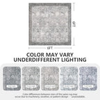 6x6 Square Area Rug, Soft Non Slip Low Pile Washable Rug, Boho Modern Area Rug for Bedroom, Laundry Room, Distressed Grey - color: Distressed Grey, size: 6x6 (Square)