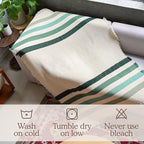 Laurel Ridge Striped Afghan Throw Blanket | Thick & Cozy | Cotton USA Made (73x48) - color: Laurel Ridge