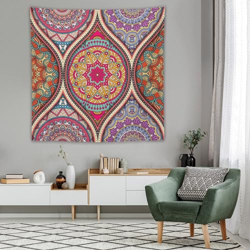 HZOHNAGO Mandala Tapestry Boho Retro Geometry Ethnic Tribes Pattern Printed Wall Tapestry Colorful Wall Hanging for Bedroom Living Room Dorm 60" W x 60" H - color: Style-10, size: 60"L x 60"W