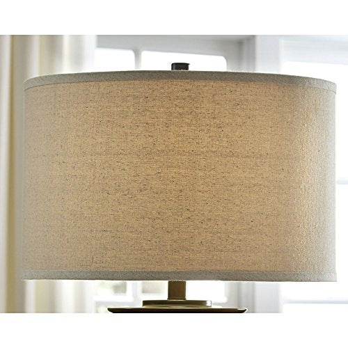 Signature Design by Ashley Tailynn Modern 25.25" Glass Table Lamp with Hardback Shade, Clear - color: Taupe With Clear