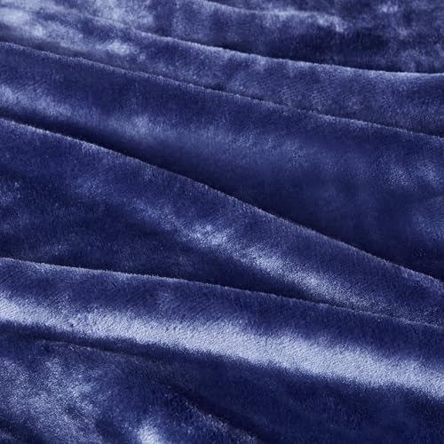 Amazon Basics Throw Blanket, Ultra-Soft Flannel Fleece Microfiber, Cozy for Couch Sofa Bedroom, Fade-Resistant, 50 x 60 Inches, Navy - color: Navy, size: 50 x 60 inches