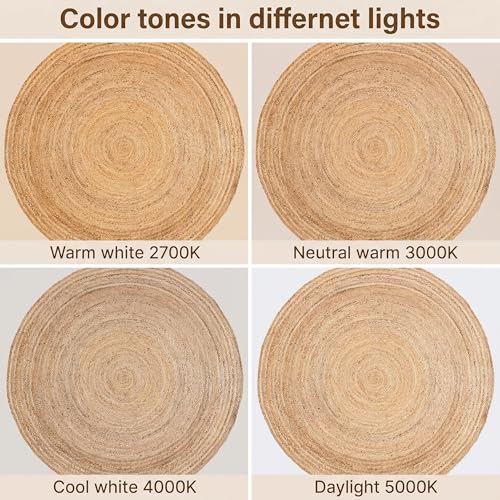 Super Area Rugs All Natural Soft Jute Braided Hand-Woven Rug Natural Beige 3' Round - color: Natural, size: 3' (Round)