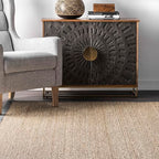 Nuloom Elijah Dark Grey/Natural, 5' x 8', Basketweave, Seagrass, Soft and Textured, High Traffic, Stain Resistant, Easy Clean, Durable Area Rug for Bedroom, Living Room, Dining, Den, Foyer, Entryway - color: Dark Grey, size: 5' x 8' (Rectangular)
