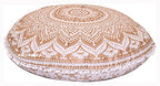 32" Ombre Mandala Bohemian Yoga Meditation Floor Pillow Cover Comfortable Home Cushion Couch Seating Large Zipped Throw Hippie Decorative Ottoman Boho Indian (Golden, 32 inches)