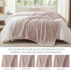 Exclusivo Mezcla Fleece Bed Blanket Queen Size, Lightweight Jacquard for Spring Summer, Soft Cozy Breathable Blankets, Camel, 90x90 Inches - color: Camel, size: Queen ( 90x90 IN )