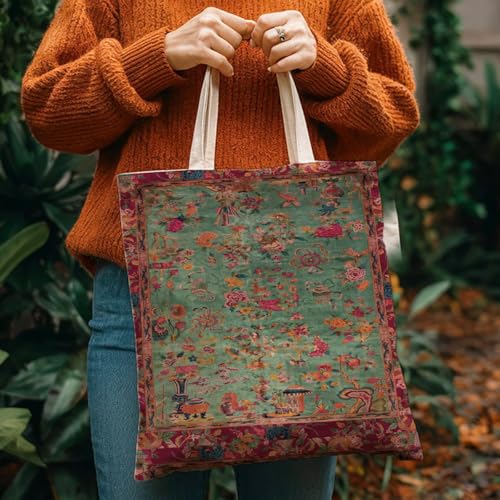 Boho Style Canvas Bag for Women Boho Fashion Tote Bag for Bohemian Lover - color: Chinemb Bag