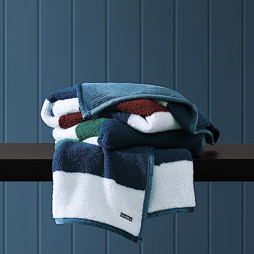 Nautica - Throw Blanket, Ultra Soft Plush Bedding Set, Reversible Sherpa Bedding (Wilton Navy, 50" x 60") - color: Wilton Navy