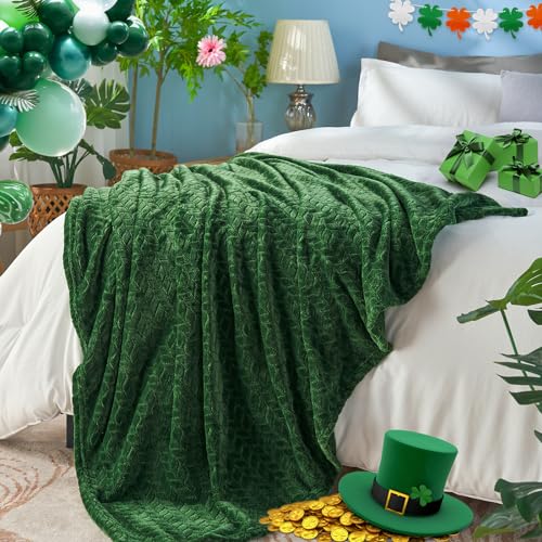 inhand Fleece Twin Blanket for Bed Green Throw Blanket for Couch Super Soft Cozy Warm Blankets and Throws Lightweight Fuzzy Large Blanket for Sofa Bed Office,60x90 inches - color: A-green, size: Twin/Twin XL-60x90 IN