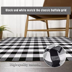 Buffalo Plaid Outdoor Rug 4'x6' Washable Black White Checkered Rug Indoor Outdoor Carpet Woven Cotton Door Mat for Front Porch, Kitchen, Bathroom, Entry Way, Living Room - size: 4'x6'