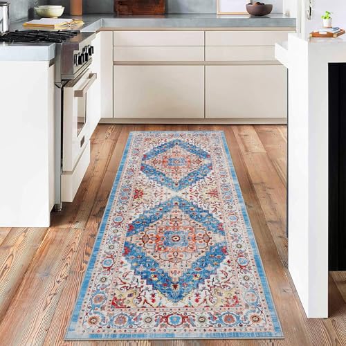 GarveeHome Boho Area Rugs for Living Room Large Machine Washable Stain Resistant Non-Slip Rugs for Bedroom, Entryway Kitchen Playroom Nursery Office, Ultra Soft Vintage Carpet - color: Mutilcor, size: 2'x6'