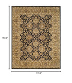 SAFAVIEH Classic Collection 9'6" x 13'6" Black / Gold CL252A Handmade Traditional Oriental Premium Wool Area Rug - size: 9'6" x 13'6" (Rectangular)