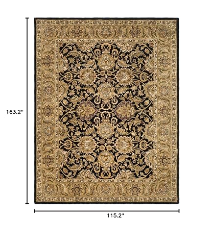 SAFAVIEH Classic Collection 9'6" x 13'6" Black / Gold CL252A Handmade Traditional Oriental Premium Wool Area Rug - size: 9'6" x 13'6" (Rectangular)