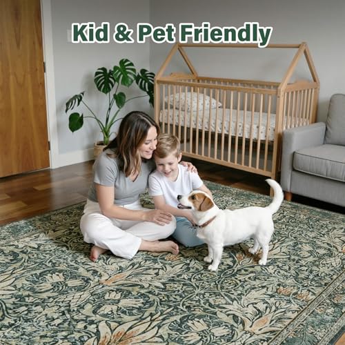 Vintage Floral Entryway Rug 2X3 Rugs,Soft Non-Slip Machine Doormat for Entrance,Stain Resistant Small Area Rug for Bedroom, Kitchen, Laundry, Bathroom - color: Darkgreen, size: 2' x 3' (Rectangular)