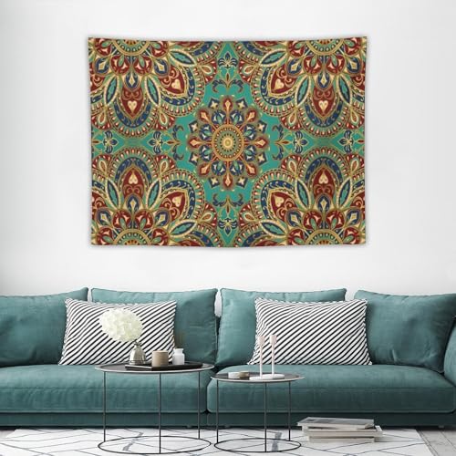 KANEPE Colorful Mandala Tapestry Retro Mandalas Flower Pattern Wall Hanging Tapestries Home Decor for Living Room Bedroom Apartments Farmhouse Dorm,40inx30in (102×76cm)【Small】 - color: Boho-9, size: 40Wx30L
