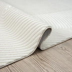 Abani Cream Area Rug for Living Room, Bedroom- Zen Reiki Pattern- 2'6" x 6' -Durable & Easy to Clean - color: Cream, size: 2'6" x 6' (Rectangular)