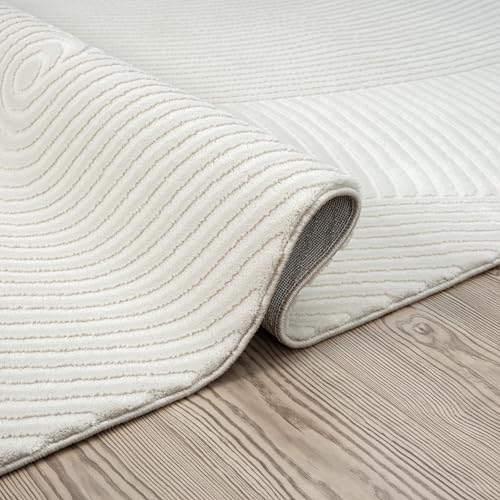 Abani Cream Area Rug for Living Room, Bedroom- Zen Reiki Pattern- 2'6" x 6' -Durable & Easy to Clean - color: Cream, size: 2'6" x 6' (Rectangular)