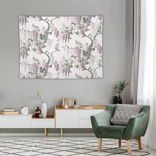 HZOHNAGO Lavender Flower Tapestry Purple Floral Tree Botanical Pattern Printed Wall Tapestry Wall Hanging for Bedroom Living Room Dorm 40" W x 30" H - color: Lavender-3, size: 40"L x 30"W