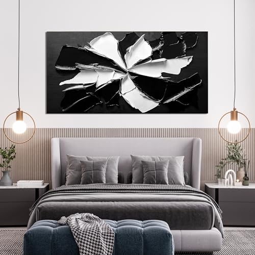 Abstract Wall Art Decoration Modern Wall Art Pictures for Living Room Abstract Canvas Art Wall Decor Minimalist Black and White Wall Art Prints Flowers Artwork for Walls Office Home Decor 20"X40" - color: JYQ-X, size: 40"L x 20"W