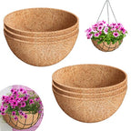 Riare 6 Pack 10 Inch Round Coco Liners Replacement, 100% Natural Coconut Coir Liners for Hanging Baskets, Garden Flower Vegetables Planter Pot, Window Box, Fence, Decks - size: 10inch