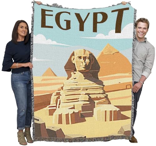 Pure Country Weavers Egypt Travel Blanket - Gift Tapestry Throw Woven from Cotton - Made in The USA (72x54) - color: Egypt Travel, size: 72x54