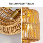 MODIVO 3-Light E12 Boho Rattan Chandelier, 12.6 Inch Hand Woven Farmhouse Pendant Light for Kitchen Island, Dining Room, Bedroom, Rustic Hanging Lamp, Living Room, Entryway, Foyer