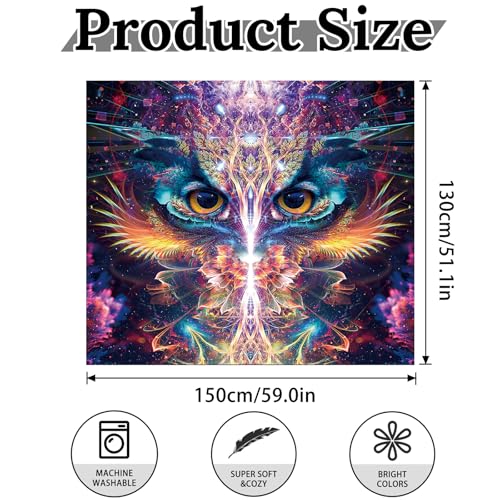 Galaxy Milky Way Tapestry Space Themed Wall Hanging for Bedroom Living Room Cosmic Home Decor - color: Owl, size: 59.1"L x 51.2"W