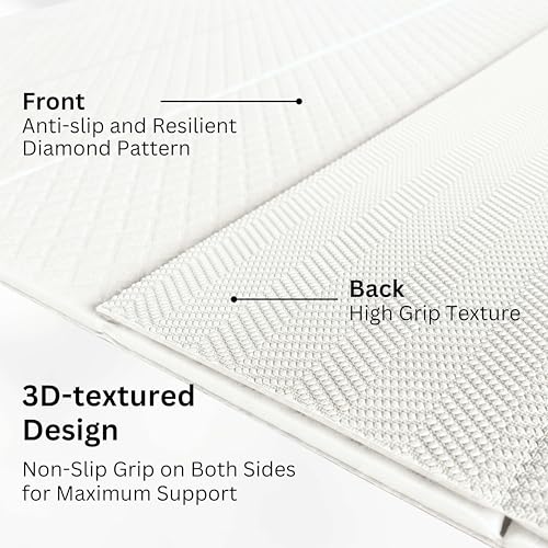 Foldable Yoga Exercise Mat, 6mm/8mm/10mm/12mm Thickness, 72 x 24 Inch - Lightweight, Anti-Slip, and Easy to Store for Yoga, Pilates, Home Workouts, and Floor Exercises - color: White, size: 24" x 72" x 1/4"