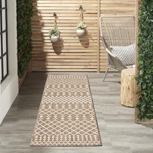 Nourison Home Positano Jute 2' x 6' Area Rug - Easy Clean, Non Shedding, Bed Room, Living Room, Dining Room, Kitchen (6' Runner) - color: Jute, size: 2' x 6' (Runner)