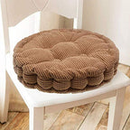 Brown Floor Pillow, Soft Round Seat Cushion (15" Dia.x 3.6'' H), Thicked Corduroy Chair Pad with EPE Foam, Indoor/Outdoor Floor Cushion, Tatami Seat Pad, Fits Dining Chairs, Office, Home, Dorm