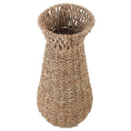 Holibanna Floor Vase Decorative Woven Vase Plant Stands Rustic Wedding Decor Wicker s Tall Ornament European Style Flower Basket Desktop Flower Arrangement Office Straw