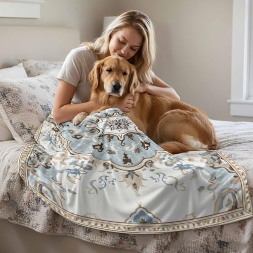 Boho Throw Blanket for Couch Gifts for Women Ethnic Aztec Southwest Neutral Aesthetic Motifs Flannel Cozy Soft Thick Blankets Warm Plush Fleece Blanket for Bed Sofa 60" x 80" - size: 60" x 80"