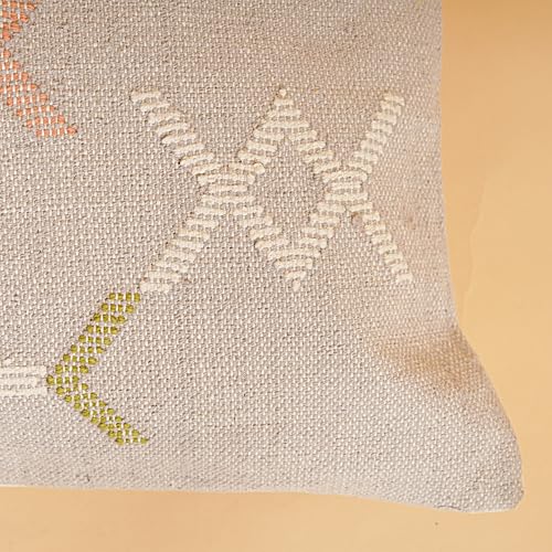 Indian Cotton Cushion Cover Sabra Kilim Pillow Cover Designer Decorative Sofa 18x18 Inche Handwoven Cushion Case for Farmhouse Home Decor Spring Decorative Pillow (Pattern 4) - color: Pattern 4