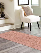 Unique Loom Braided Jute Collection Area Rug - Dhaka (2' 7" x 6' 1" Runner, Light Pink) - color: Light Pink, size: 2'7" x 6'1" (Runner)