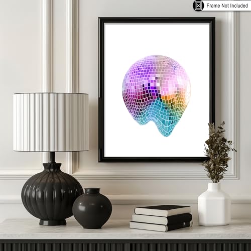 Poster Master Melting Ball Print - Retro Rainbow Disco Poster - Trendy & Preppy Art - Modern Wall Design - Chic Boho Art - Great Dorm or Nightclub Wall Decor - 11x14 UNFRAMED Wall Art - color: Style-04, size: 11"L x 14"W