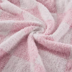 Checkered Throw Blanket, Pink Soft Cozy Fluffy Knitted Throw Blankets for Couch, Sofa, Bed, Chair, Warm Fuzzy Travel Picnic Lightweight Plaid Blanket, 50x70 inches - color: Pink, size: 50×70 Inch