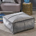 Foamma Pouf Ottoman Smoke, 24"x24"x12" - Square Ottoman Foot Rest for Living Room and Bedroom, Pouf Footstool with Velvet Cover, Foot Rest for Couch, Boho Furniture for Home