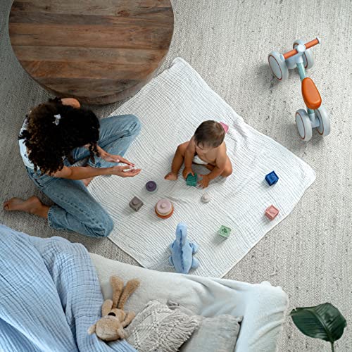 Comfy Cubs Muslin Baby Blanket - Soft, Lightweight, 6-Layer Cotton Swaddle Blankets for Newborns, Infants & Toddlers - 40" x 40" Large, Breathable & Versatile for Sleeping & Tummy Time - White - color: White, size: Baby - 40" X 40"